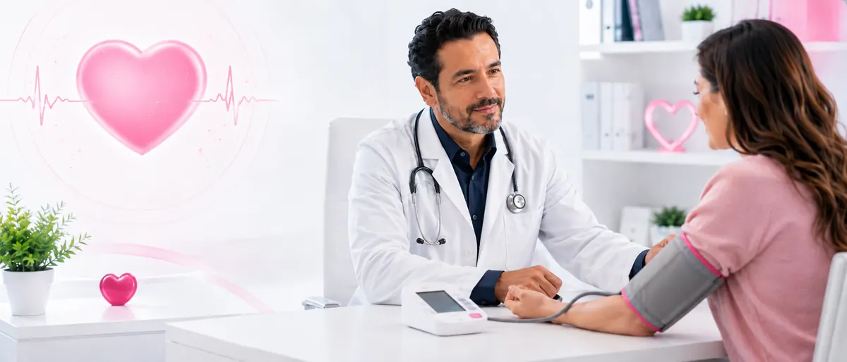 Dr. Alejandro Salazar en control de hipertensión con paciente