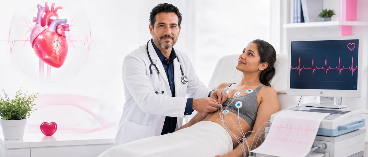 Dr. Alejandro Salazar realizando un electrocardiograma